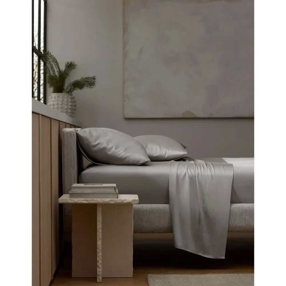 Cozy Earth Bamboo King Pillowcases Set of 2 Light Grey NWT